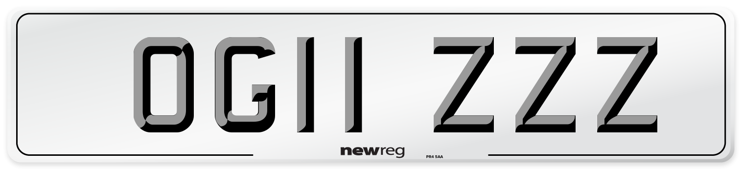 OG11 ZZZ Number Plate from New Reg